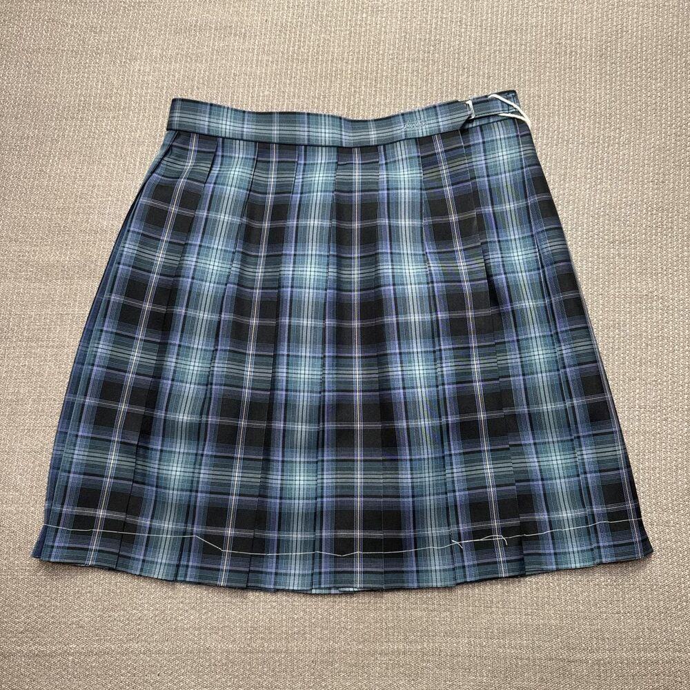 NEW Japanese Plaid Pleated School Girl Skirt Anime Cosplay blue black 350